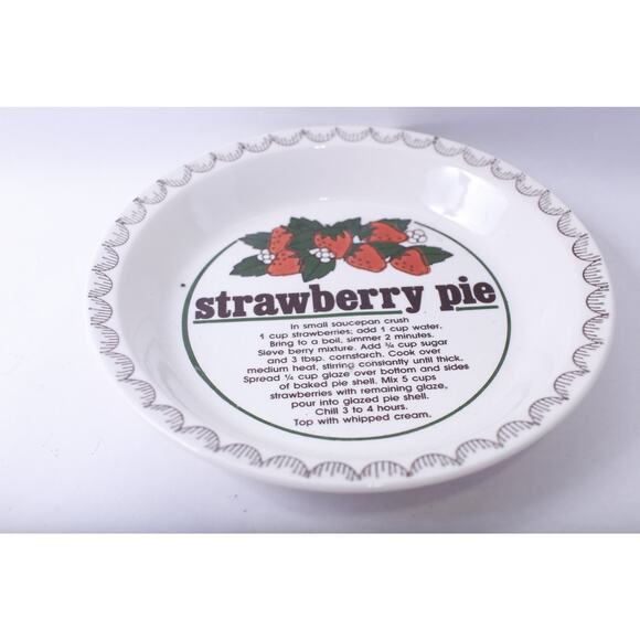 Strawberry Pie, Collectible Plate with a Recipe, 10" - Picture 1 of 2